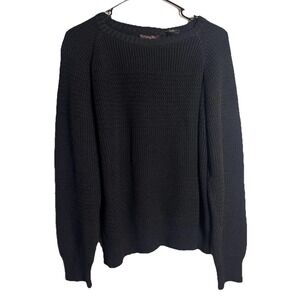 Vintage Botany 500 Black Knit‎ Sweater S/M 100% Acrylic Made in Romania Crewneck